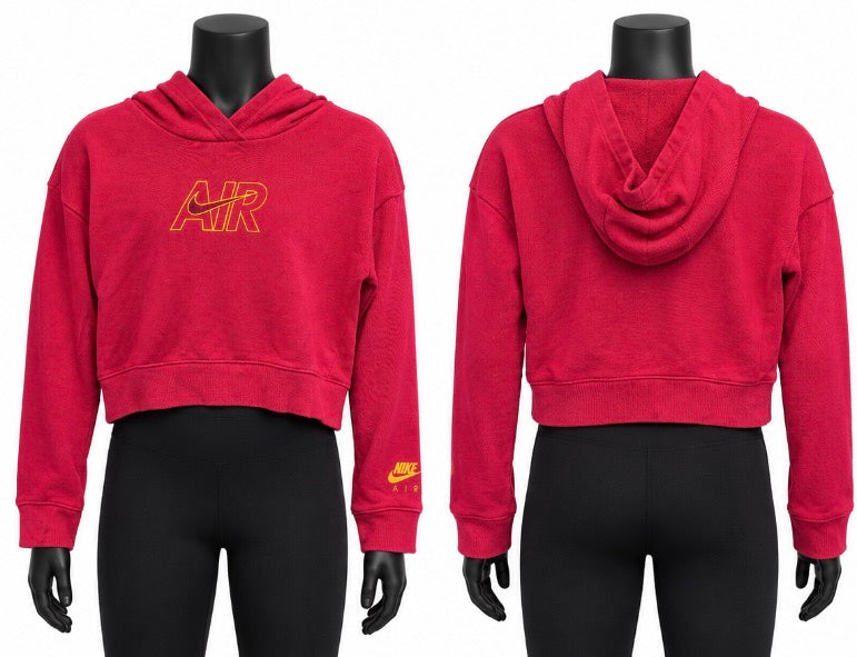 Nike Sportswear Air Girls Pink Cropped Hoodie Size Large 10/12