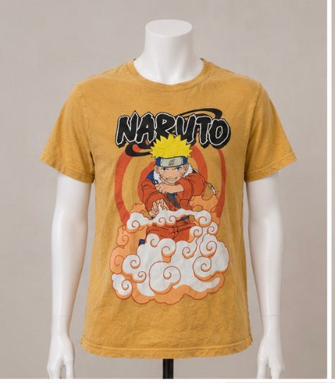 Naruto Uzumaki Mustard Yellow Graphic T-Shirt Size XL 14