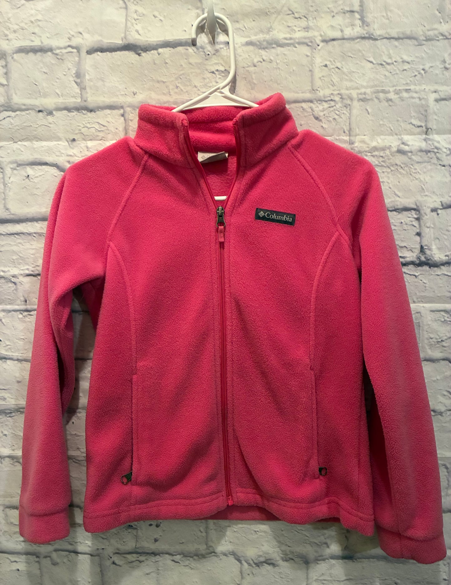 Columbia Pink Girls' Benton Springs fleece zip up jacket Size 10/12
