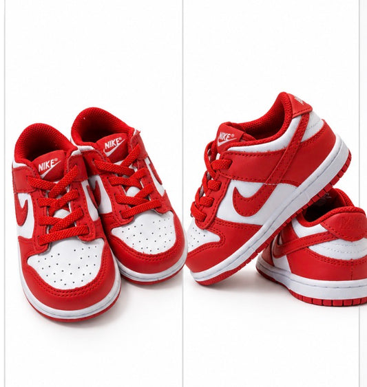 Nike Dunk Low Red White Toddler Girls Shoes Size 7.5C