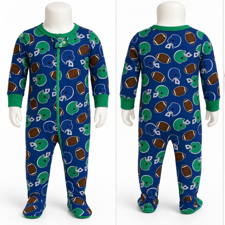 The Children’s Place Baby Boys Football Footed Sleeper 3–6 Months