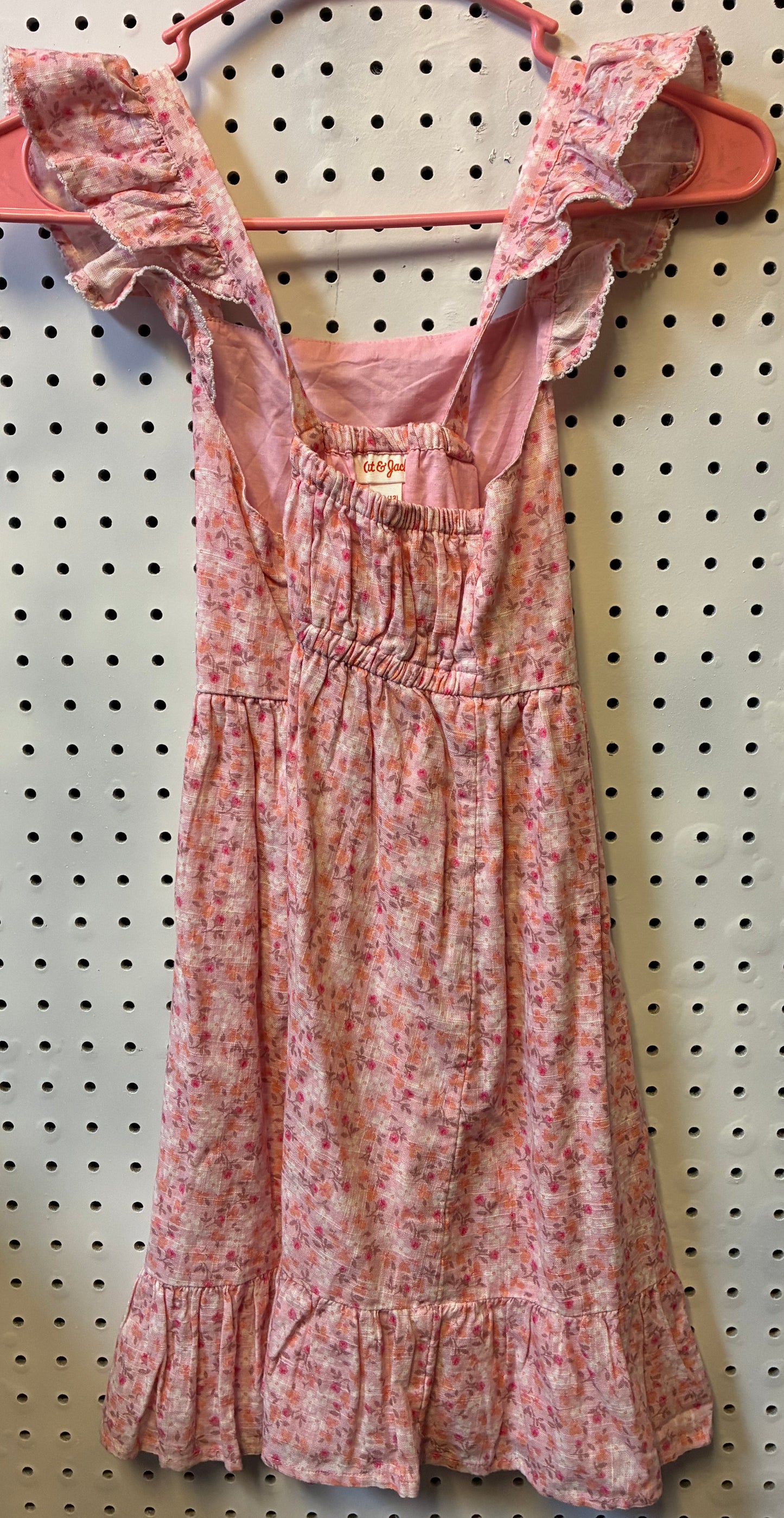 Cat & Jack girl's pink floral dress in size L (10/12)