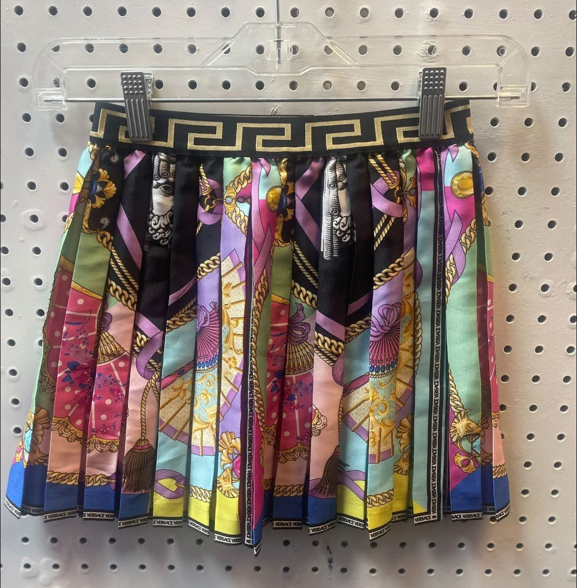 VERSACE Girl’s Poli I Ventagli Pleated Skirt, Size 8