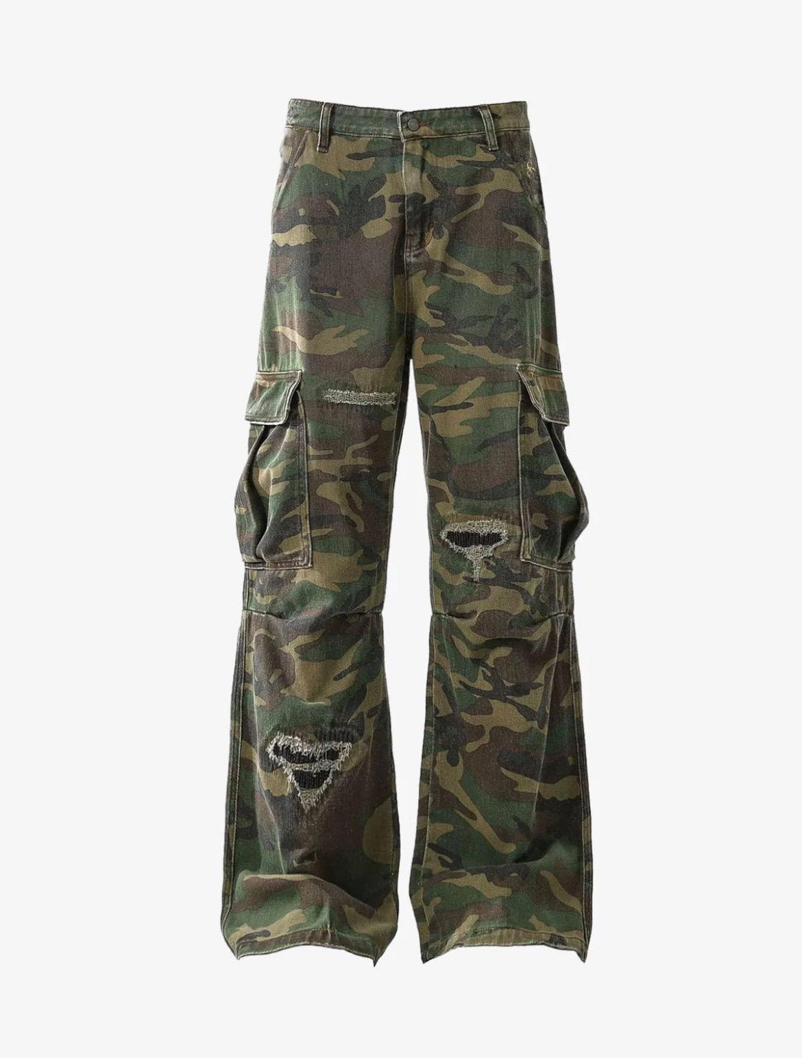 Supermade Woven Ripped
Camouflage Cargo Baggy Pants Size Large