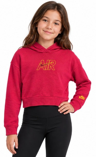 Nike Sportswear Air Girls Pink Cropped Hoodie Size Large 10/12