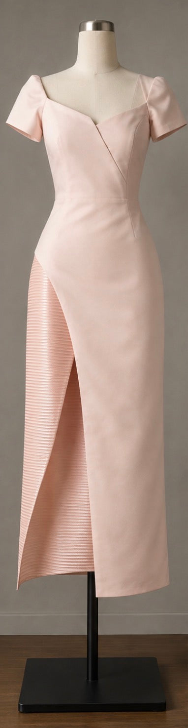 Eliya The Label Blush Pink Structured Midi Dress – Women’s US Size 10 / XL (Cocktail Dress)