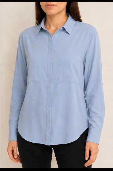 Fashion Nova CEO of Slaying Blue Button-Down Top Size Small NWT