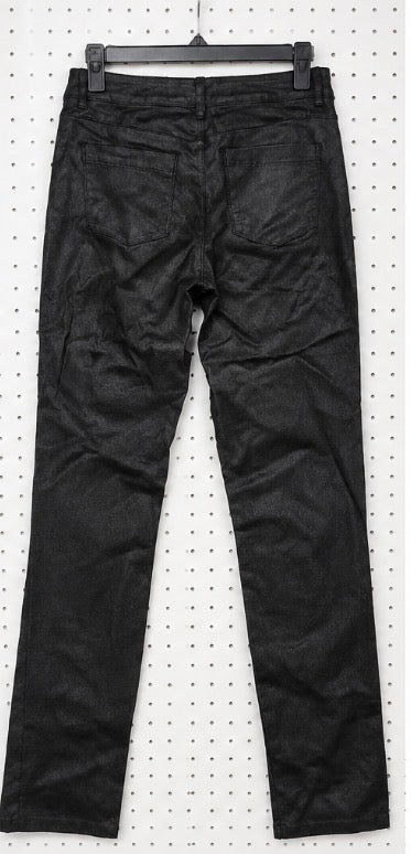 Fashion Nova Women’s Black Coated Straight-Leg Pants Size M/L