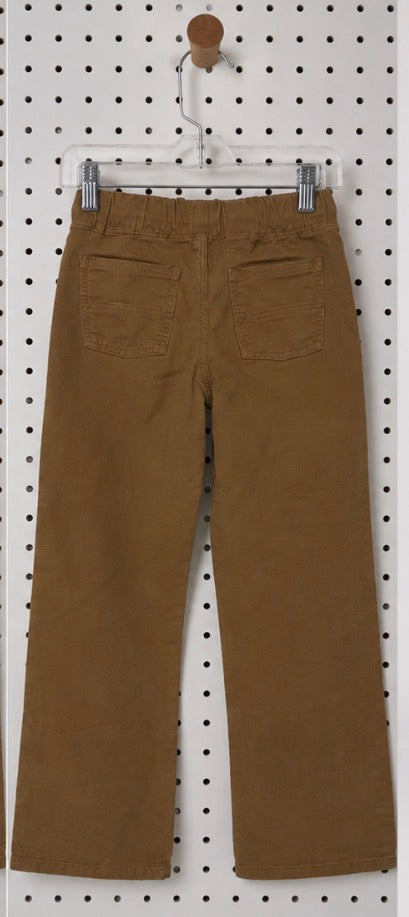 Carter’s Boys Tan Khaki Pull-On Pants Size 10/10A Straight Leg Adjustable Drawstring