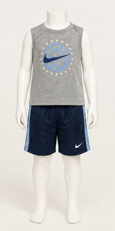 Nike Baby Boys 2-Piece Athletic Outfit Set Gray & Navy – 18 Months