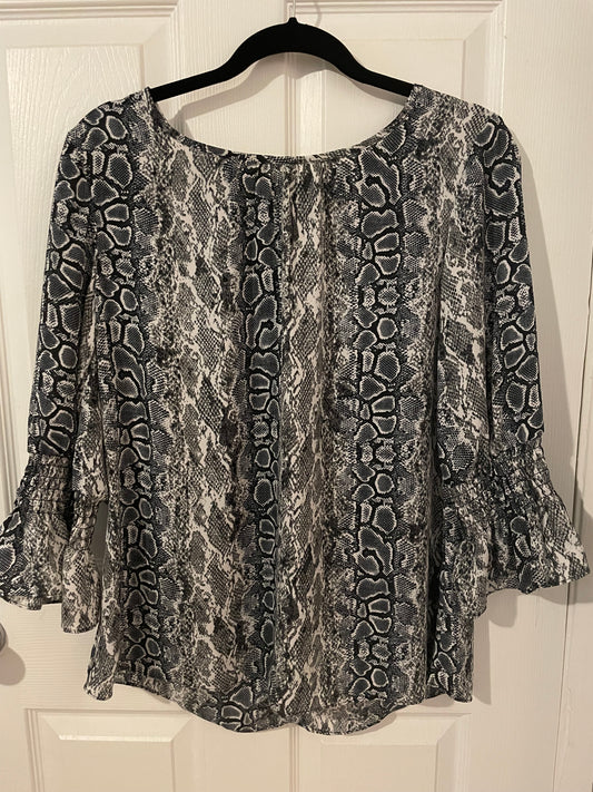 Shadow Stripe Python Print Blouse ~Women’s Size Med 8/10~Great Condition