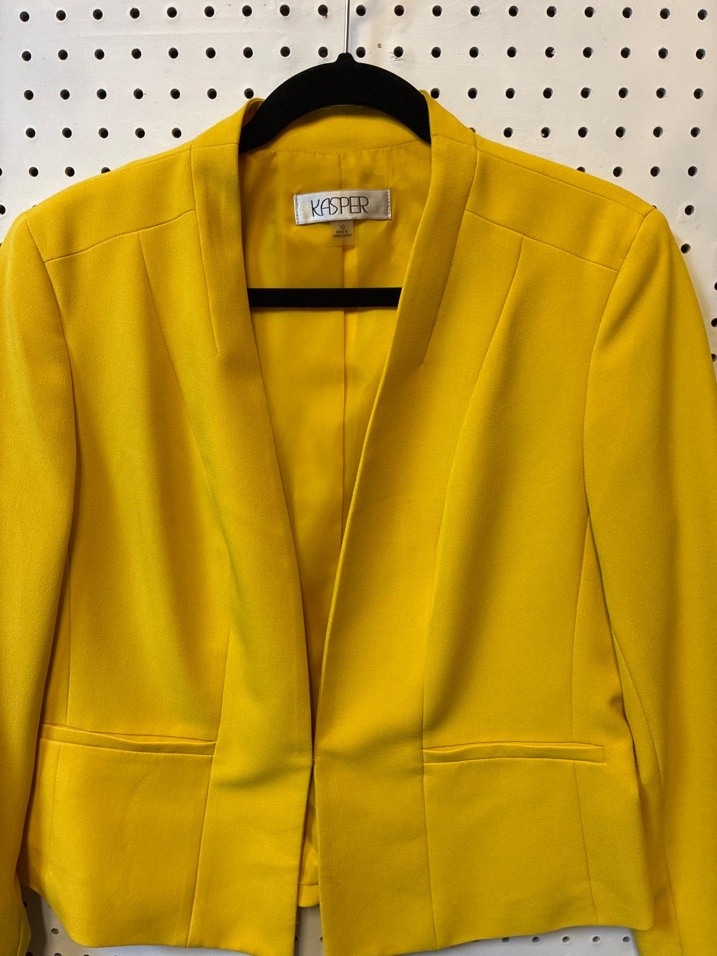 Kasper Golden Yellow Tailored Blazer with Modern Silhouette Size 10