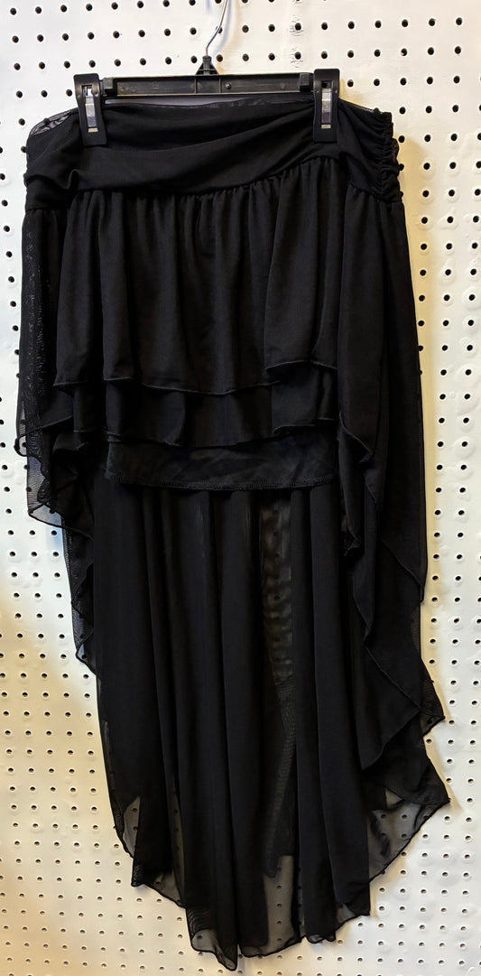 Fashion Nova High Low Maxi Sheer Skirt - Black Large