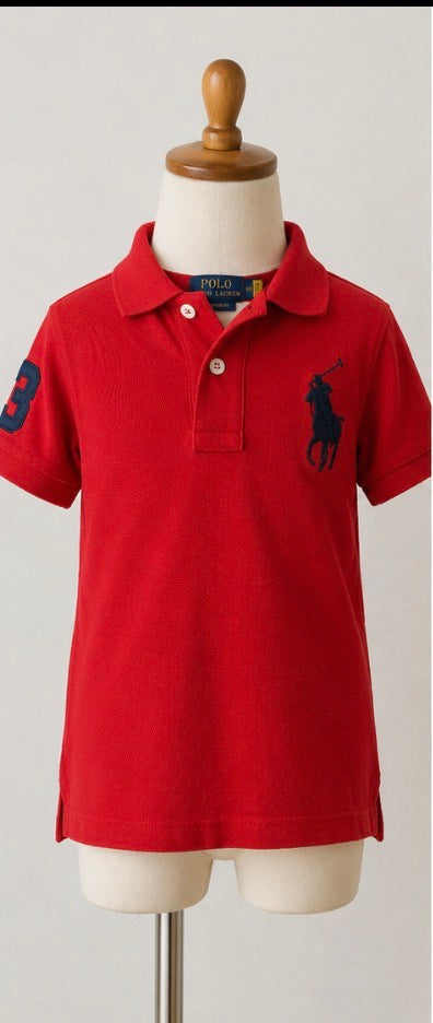 Polo Ralph Lauren Boys Red Big Pony Classic Fit Polo Shirt – Size M (10–12)