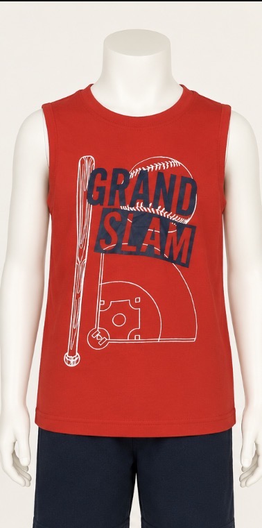 Carter’s Boys Grand Slam Baseball Sleeveless Shirt Red Size XL