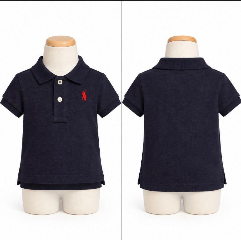 Navy blue Red Logo Polo - Size 9mons NWT