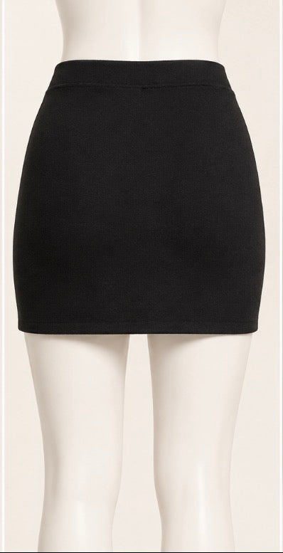 YAGI Zuli Onyx Black V-Waist Stretch Mini Skirt Women’s Size Small NWT