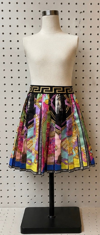 VERSACE Girl’s Poli I Ventagli Pleated Skirt, Size 8