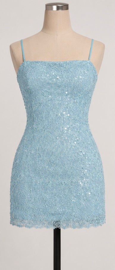 Fashion Nova Core Memory Sequin Mini Dress Light Blue XS NWT