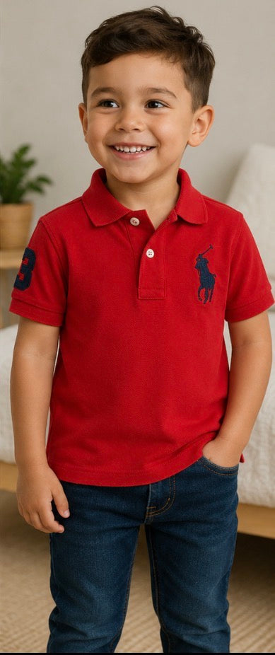 Polo Ralph Lauren Boys Red Big Pony Classic Fit Polo Shirt – Size M (10–12)
