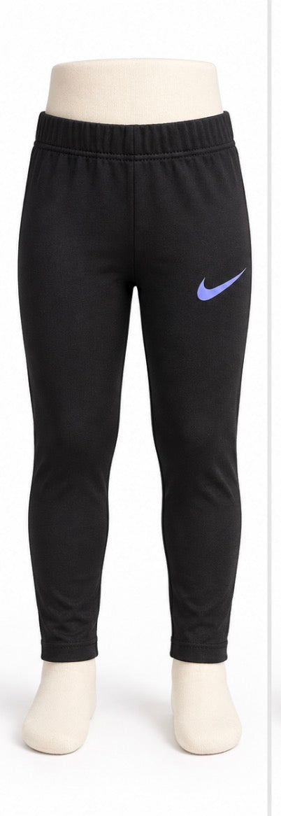 Nike Girls Black Athletic Leggings Purple Swoosh Size 2T