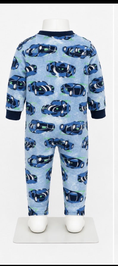 Simple Joys by Carter’s Boys 24M Blue Car Print Fleece Footed Pajamas