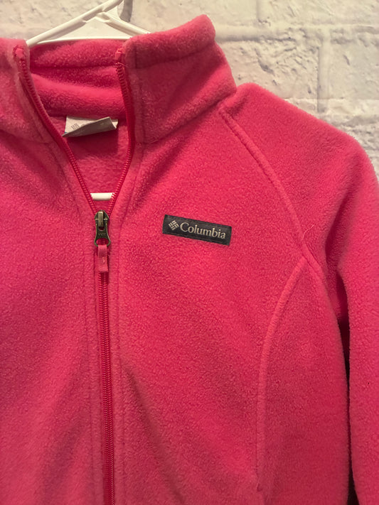 Columbia Pink Girls' Benton Springs fleece zip up jacket Size 10/12