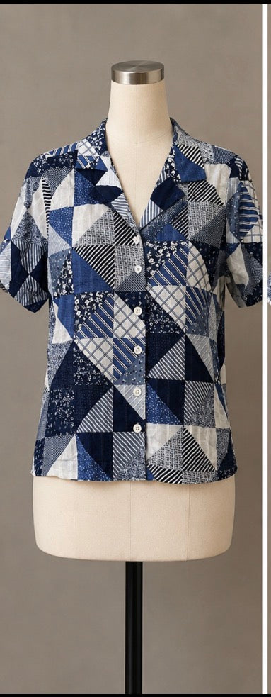 A.N.A Patchwork Top~Women’s Size Medium 8/10~ Great Condition