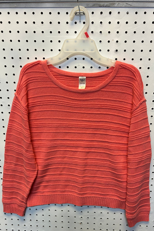 OshKosh B'gosh girls' size 12/12A coral ribbed knit top