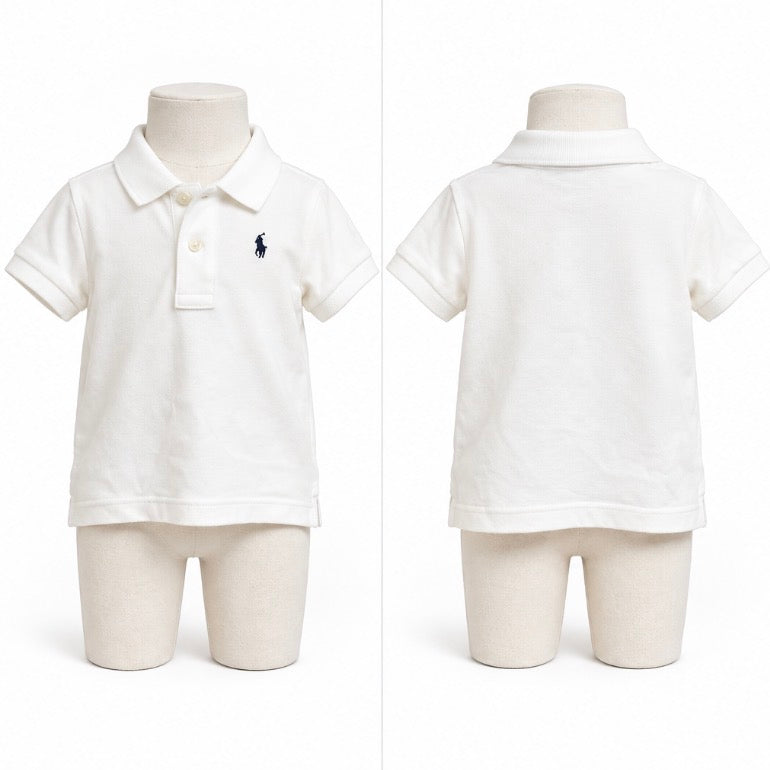 Polo Ralph Lauren Baby White Navy Pony Polo Shirt 9 Months NWT
