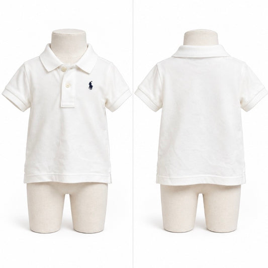 Polo Ralph Lauren Baby White Navy Pony Polo Shirt 9 Months NWT