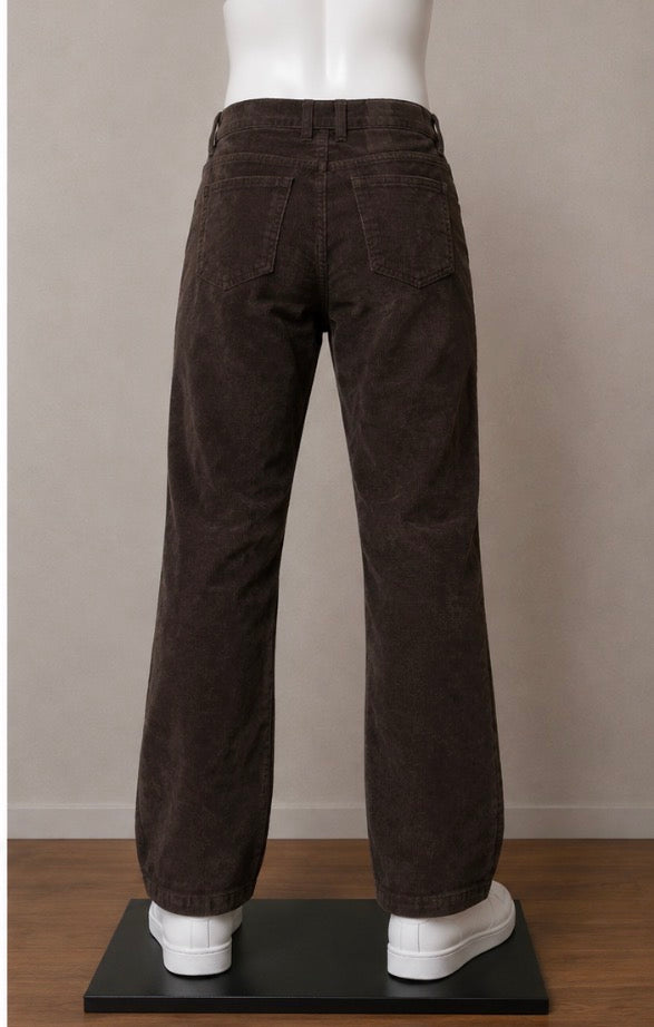 Classic Club Boys Brown Corduroy Straight-Leg Pants – Size 16