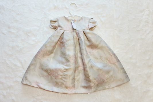 Bonnie Baby Elegant Baby Girl Dress with Pink Bow, Size 18mons