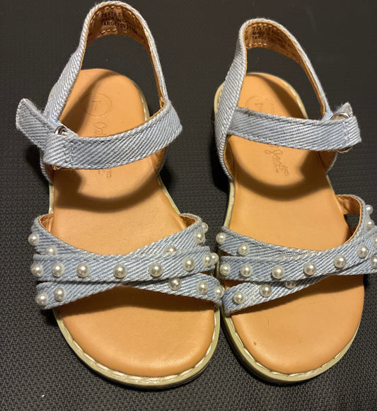 Cat & Jack Toddler Jen Pearl Strap Sandals in a Stonewashed denim color Size 6