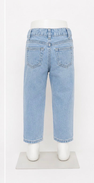 Cat & Jack Girls 3T Light Wash Floral Embroidered Jeans