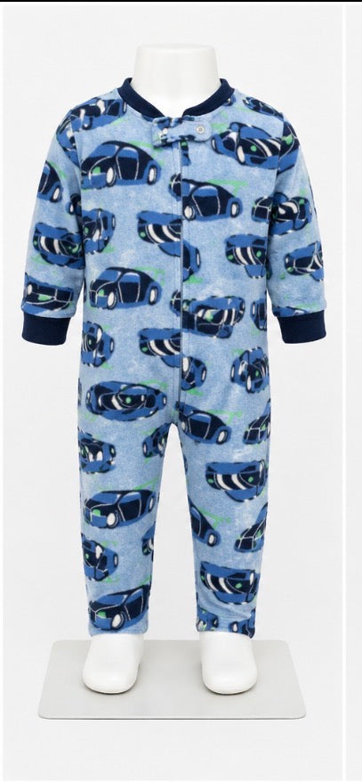 Simple Joys by Carter’s Boys 24M Blue Car Print Fleece Footed Pajamas