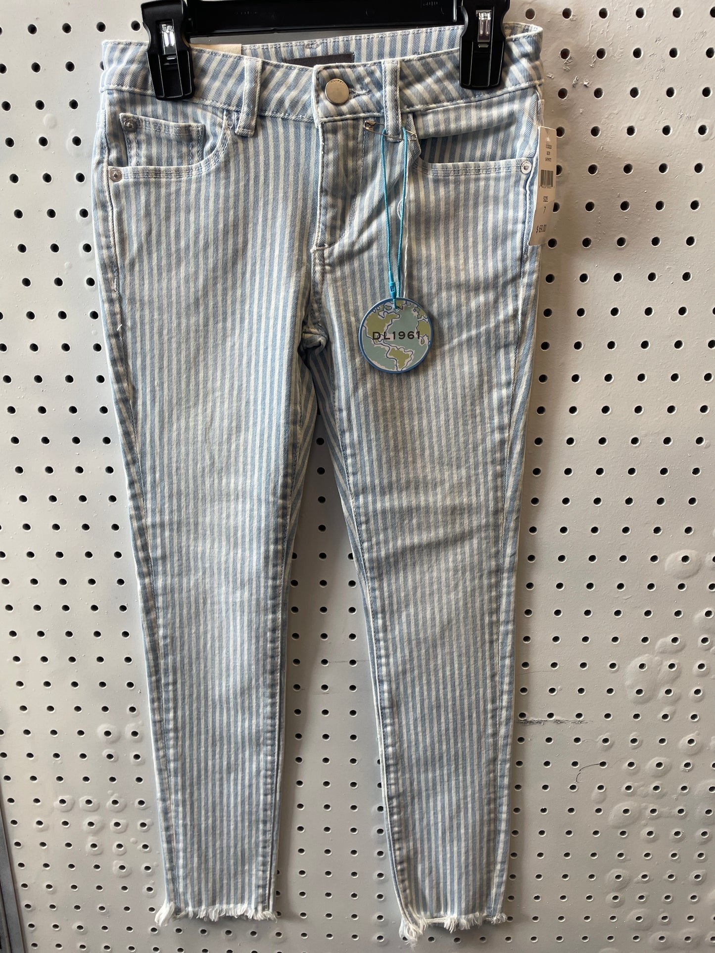 DL 1961 Girls Size 7 Chloe Striped Skinny Jeans- New with Tag