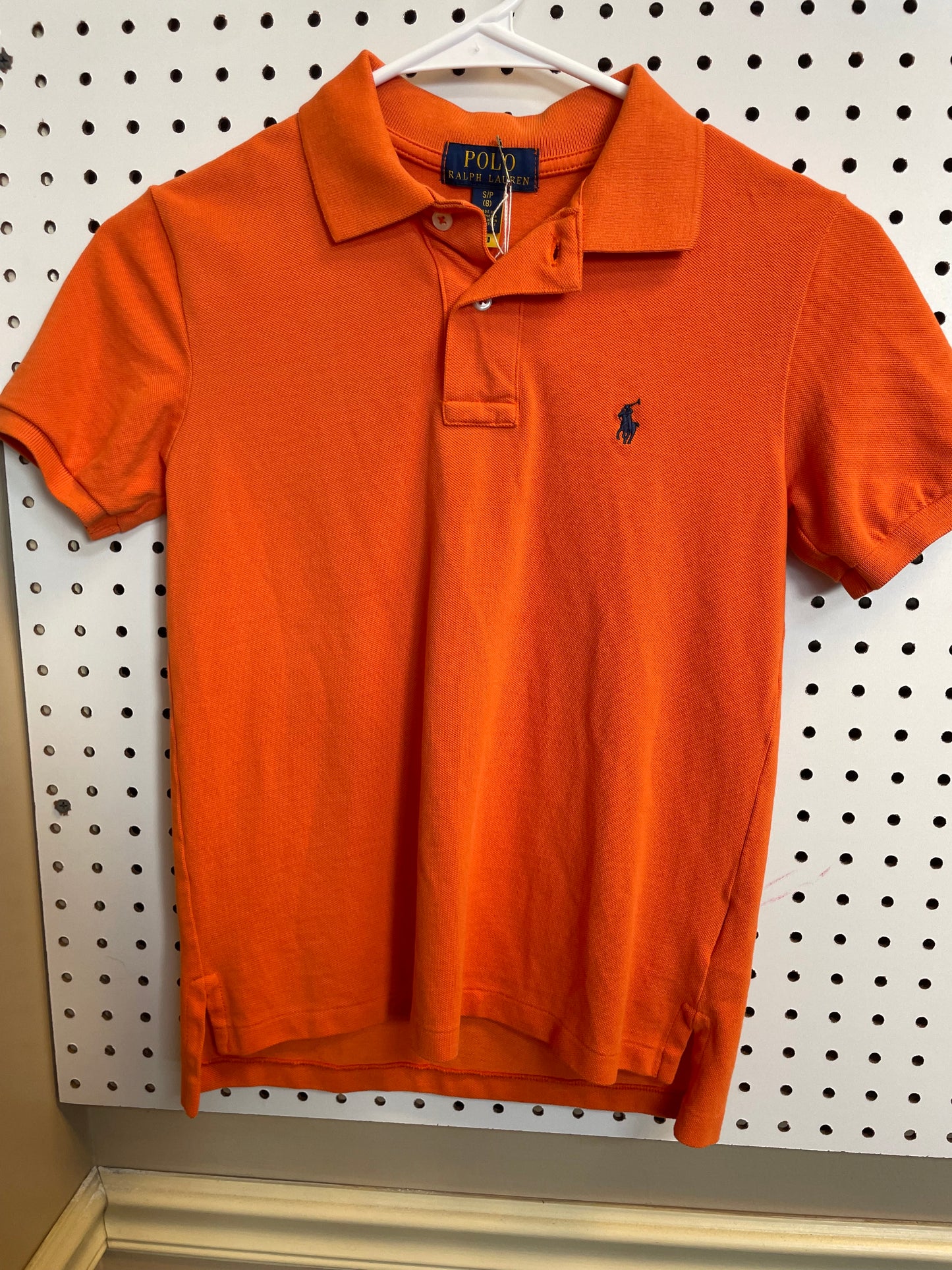Ralph Lauren Polo Orange Pony Casual Preppy Shirt-Boys Size 8