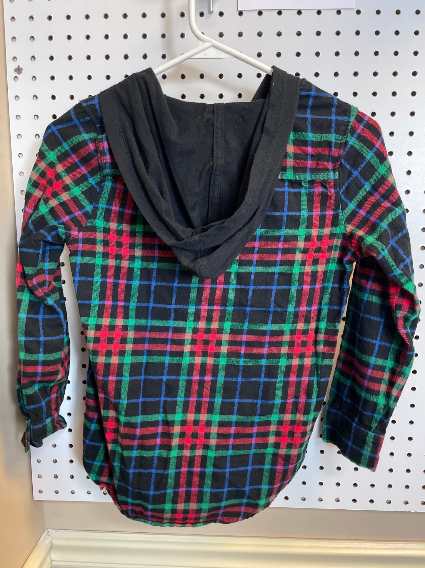 Multi Color Plaided Thermal Hoodie Boys Size 8