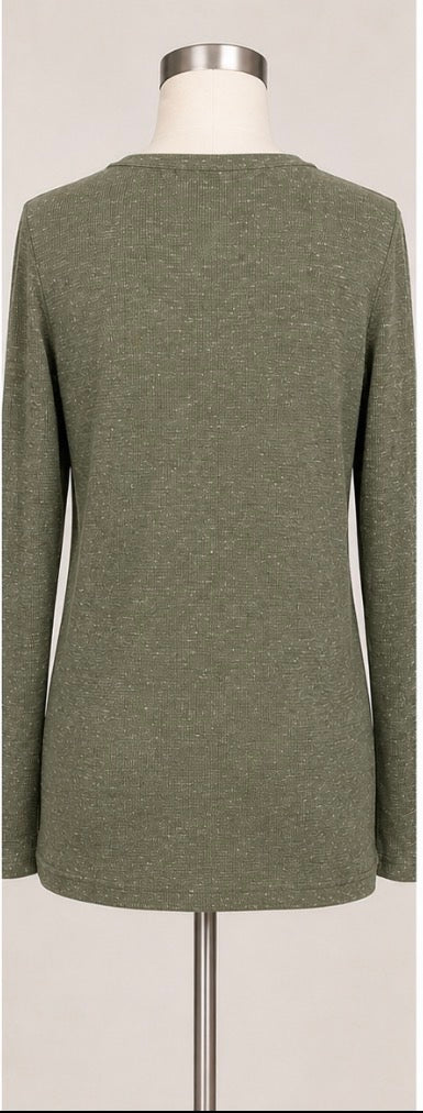 Cat & Jack Boys Olive Green Waffle-Knit Long Sleeve Shirt – XL 14 – NWT